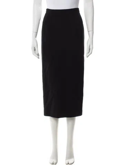 Pre-owned Valentino Wool Long Skirt In Black