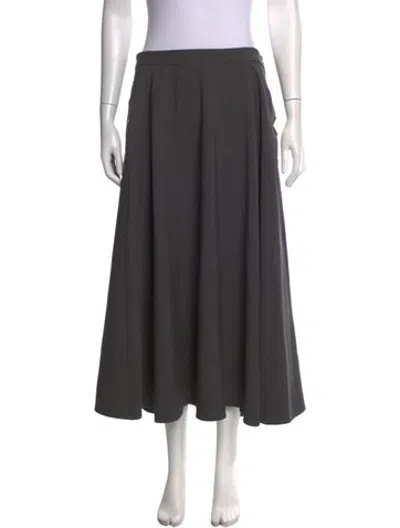 Pre-owned Valentino Wool Long Skirt In Grey