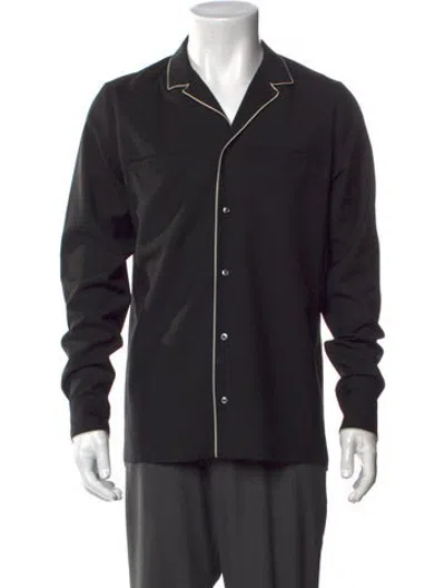 Pre-owned Valentino Wool Long Sleeve Shirt In Blue