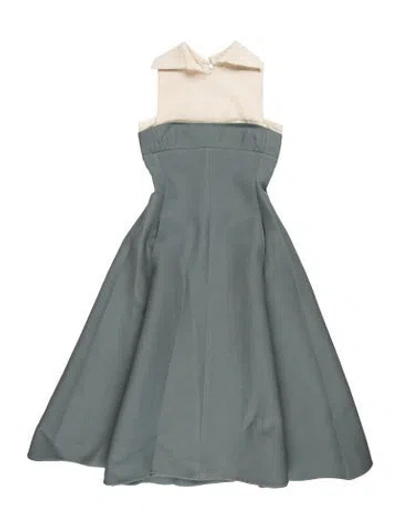 Pre-owned Valentino Wool Midi Length Dress In Blue