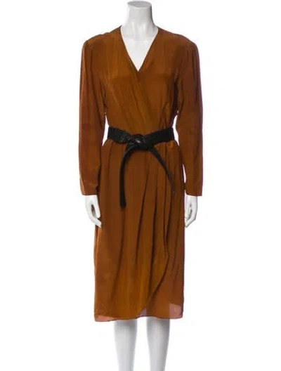 Pre-owned Valentino Wool Midi Length Dress In Neutral