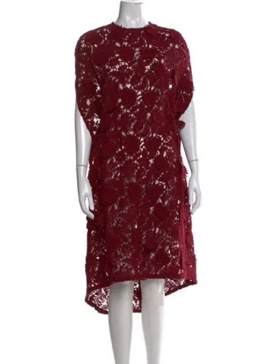 Pre-owned Valentino Wool Midi Length Dress In Red