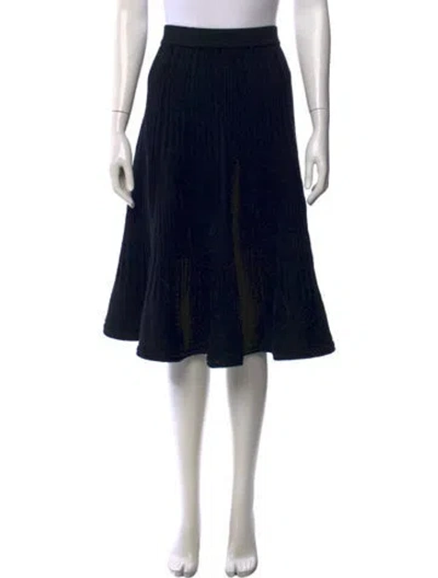 Pre-owned Valentino Wool Midi Length Skirt In Black