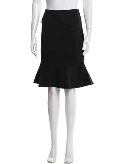 Pre-owned Valentino Wool Midi Length Skirt In Black