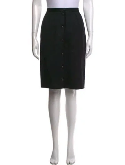 Pre-owned Valentino Wool Midi Length Skirt In Black