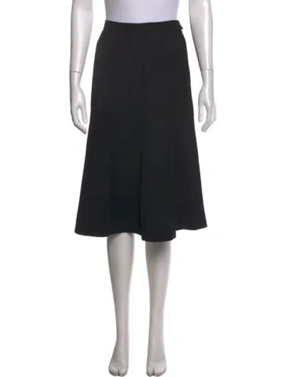 Pre-owned Valentino Wool Midi Length Skirt In Black