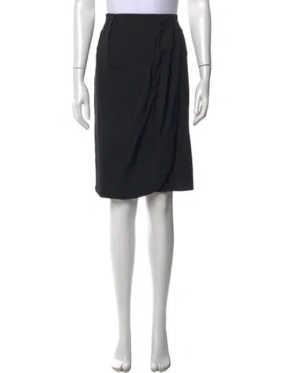 Pre-owned Valentino Wool Midi Length Skirt In Black
