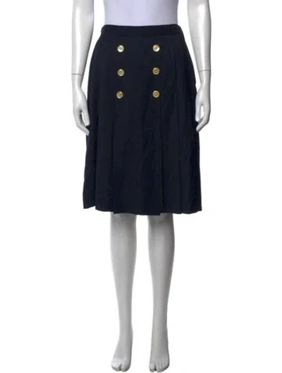 Pre-owned Valentino Wool Midi Length Skirt In Black