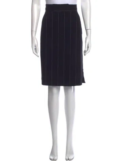 Pre-owned Valentino Wool Midi Length Skirt In Blue