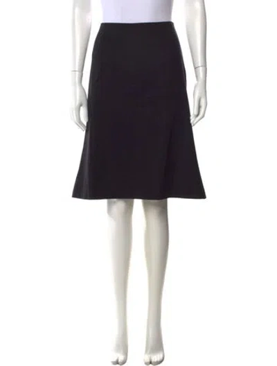 Pre-owned Valentino Wool Midi Length Skirt In Blue