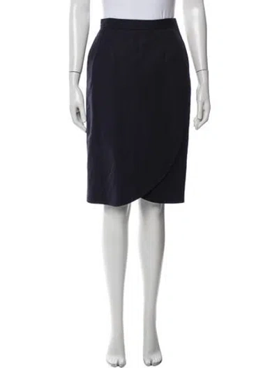 Pre-owned Valentino Wool Midi Length Skirt In Blue
