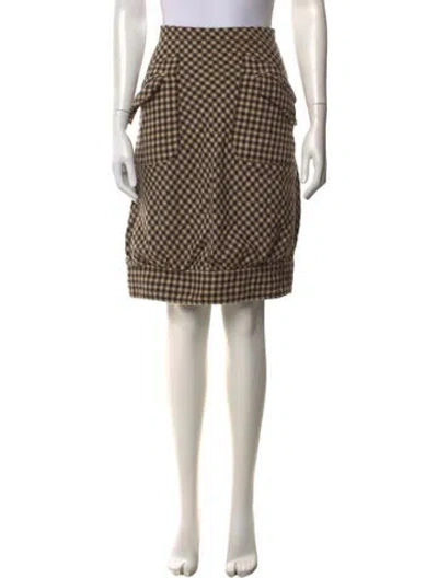 Pre-owned Valentino Wool Midi Length Skirt In Brown