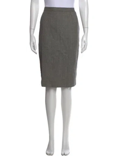 Pre-owned Valentino Wool Midi Length Skirt In Gray