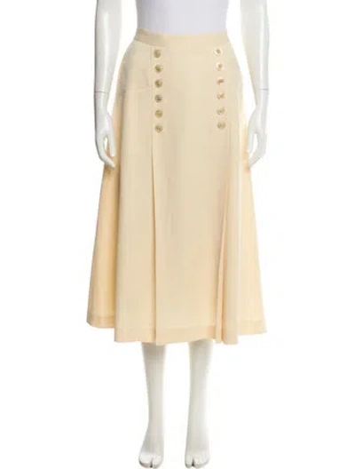 Pre-owned Valentino Wool Midi Length Skirt In Neutral