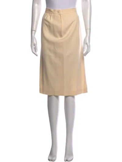 Pre-owned Valentino Wool Midi Length Skirt In Neutrals
