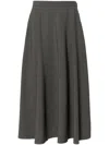 Valentino Midi Skirt In Active Gabardine In Grey