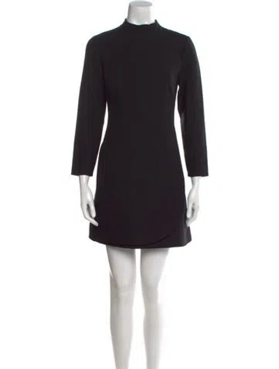 Pre-owned Valentino Wool Mini Dress In Black