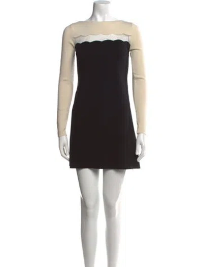 Pre-owned Valentino Wool Mini Dress In Black