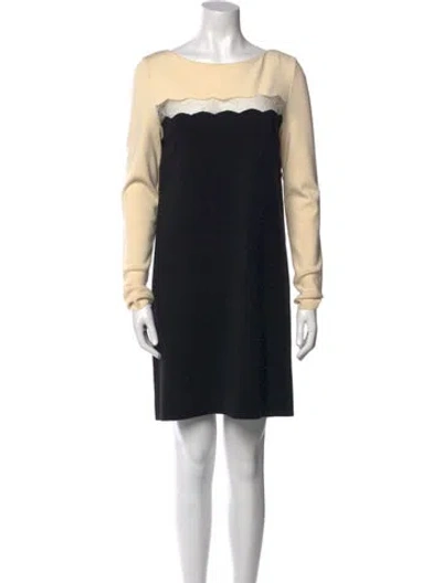 Pre-owned Valentino Wool Mini Dress In Black