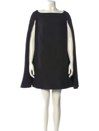 Pre-owned Valentino Wool Mini Dress In Black