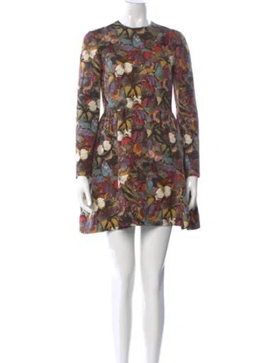 Pre-owned Valentino Wool Mini Dress In Black