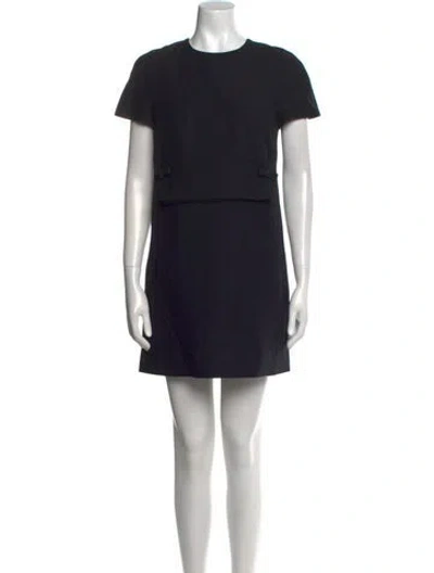 Pre-owned Valentino Wool Mini Dress In Black