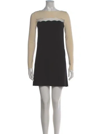 Pre-owned Valentino Wool Mini Dress In Black