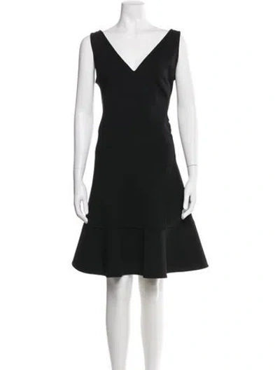 Pre-owned Valentino Wool Mini Dress In Black