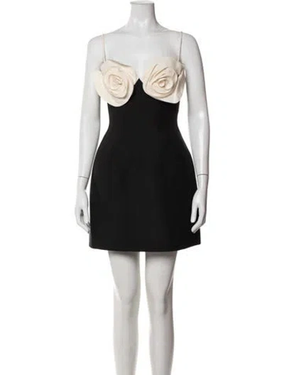 Pre-owned Valentino Wool Mini Dress In Black