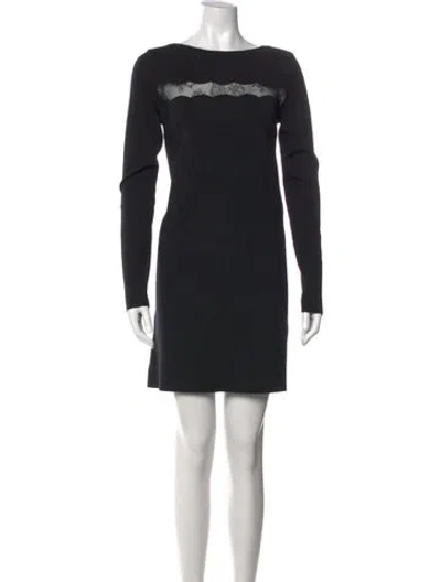 Pre-owned Valentino Wool Mini Dress In Black