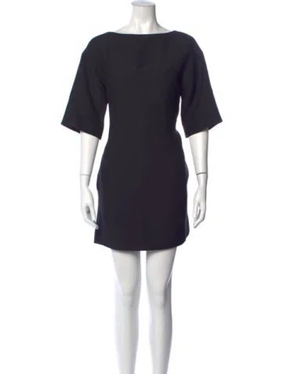 Pre-owned Valentino Wool Mini Dress In Black
