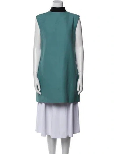 Pre-owned Valentino Wool Mini Dress In Blue