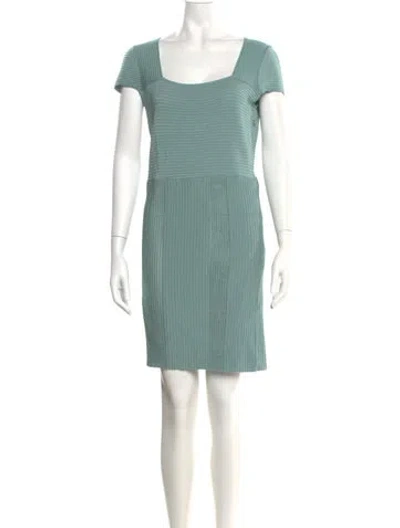 Pre-owned Valentino Wool Mini Dress In Blue