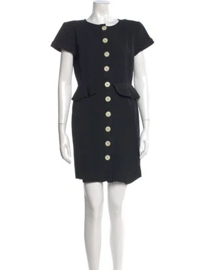 Pre-owned Valentino Wool Mini Dress In Blue