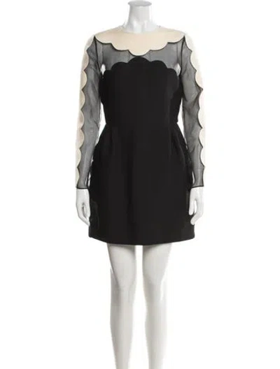 Pre-owned Valentino Wool Mini Dress In Blue