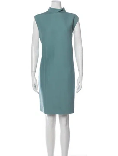 Pre-owned Valentino Wool Mini Dress In Blue