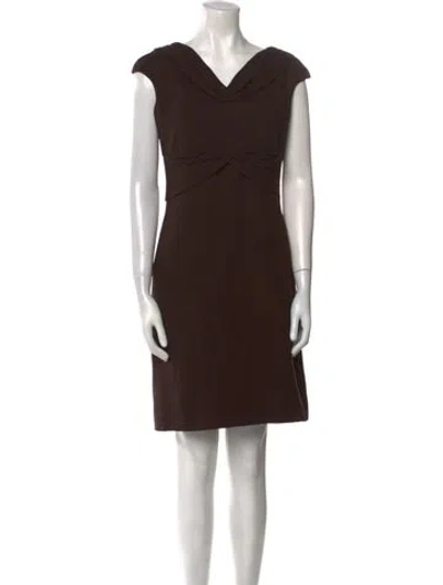 Pre-owned Valentino Wool Mini Dress In Brown