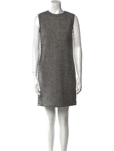 Pre-owned Valentino Wool Mini Dress In Gray