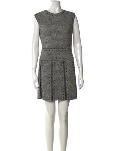 Pre-owned Valentino Wool Mini Dress In Grey