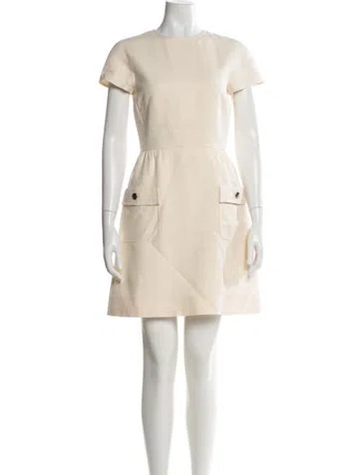 Pre-owned Valentino Wool Mini Dress In Neutral