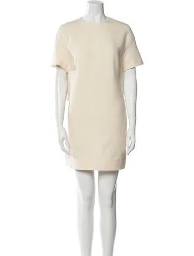 Pre-owned Valentino Wool Mini Dress In Neutral