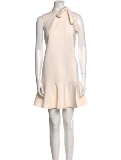 Pre-owned Valentino Wool Mini Dress In Neutral