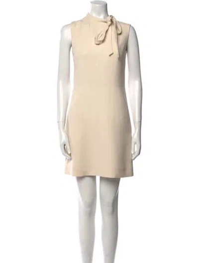 Pre-owned Valentino Wool Mini Dress In Neutral