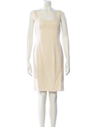 Pre-owned Valentino Wool Mini Dress In Neutral