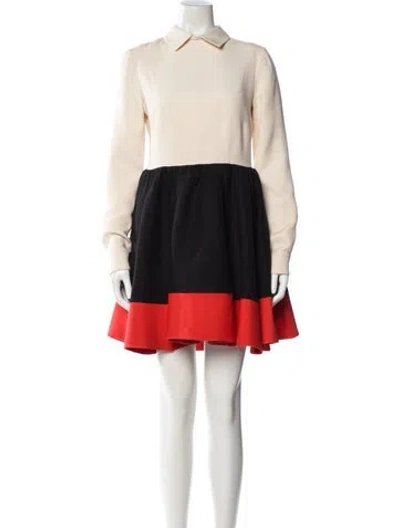 Pre-owned Valentino Wool Mini Dress In Neutral