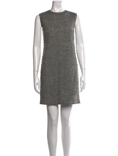 Pre-owned Valentino Wool Mini Dress In Neutrals