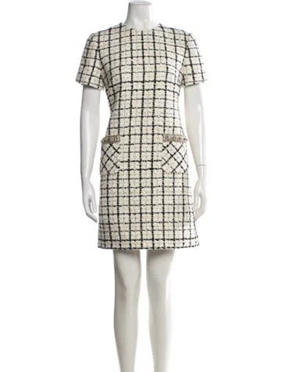 Pre-owned Valentino Wool Mini Dress In Neutrals