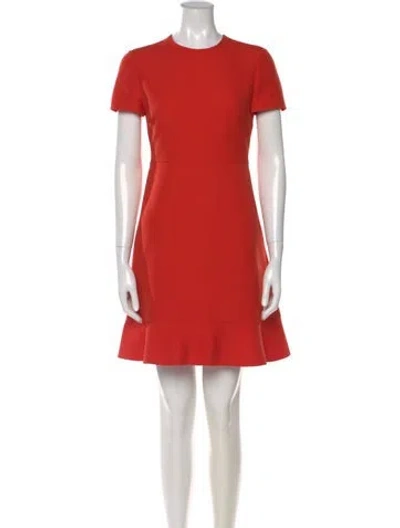 Pre-owned Valentino Wool Mini Dress In Orange
