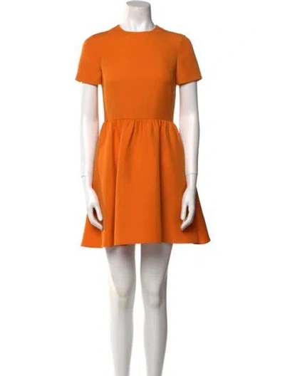 Pre-owned Valentino Wool Mini Dress In Orange