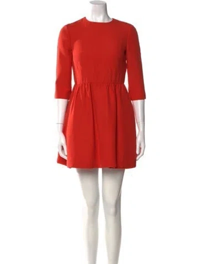 Pre-owned Valentino Wool Mini Dress In Orange